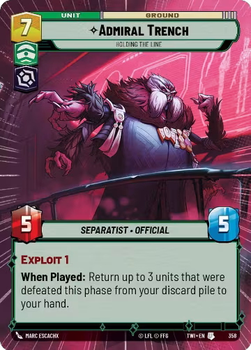 Admiral Trench - Holding the Line (Hyperspace) (358), Twilight of the Republic — Star Wars card price