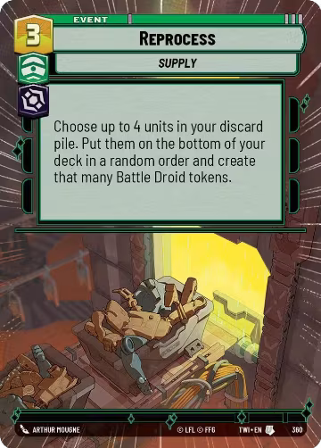 Reprocess (Hyperspace) (360), Twilight of the Republic — Star Wars card price