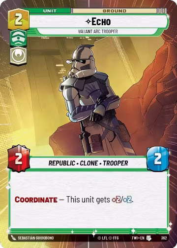 Echo - Valiant ARC Trooper (Hyperspace) (362), Twilight of the Republic — Star Wars card price