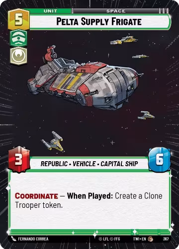 Pelta Supply Frigate (Hyperspace) (367), Twilight of the Republic — Star Wars card price