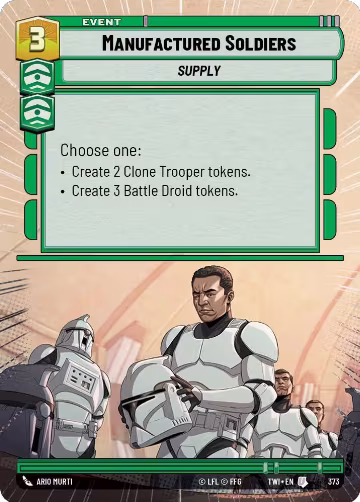 Manufactured Soldiers (Hyperspace) (373), Twilight of the Republic — Star Wars card price