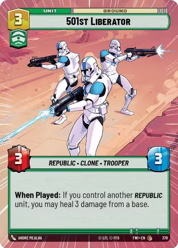 501st Liberator (Hyperspace) (379), Twilight of the Republic — Star Wars card price