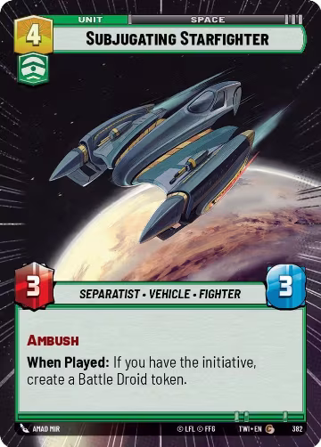 Subjugating Starfighter (Hyperspace) (382), Twilight of the Republic — Star Wars card price