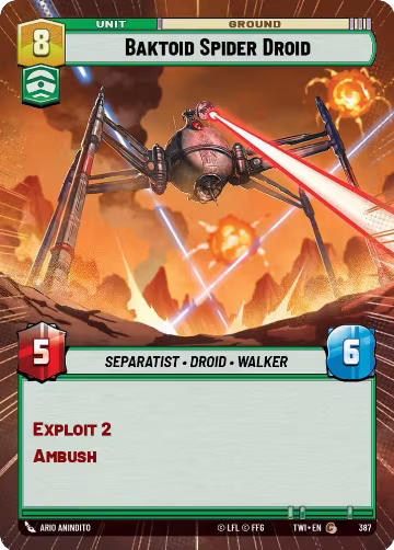 Baktoid Spider Droid (Hyperspace) (387), Twilight of the Republic — Star Wars card price