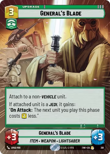 General's Blade (Hyperspace) (391), Twilight of the Republic — Star Wars card price
