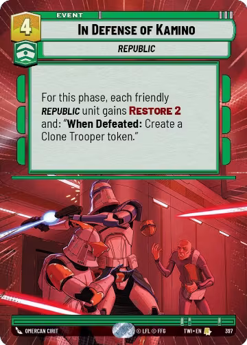 In Defense of Kamino (Hyperspace) (397), Twilight of the Republic — Star Wars card price