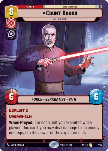 Count Dooku - Fallen Jedi (Hyperspace) (406), Twilight of the Republic — Star Wars card price