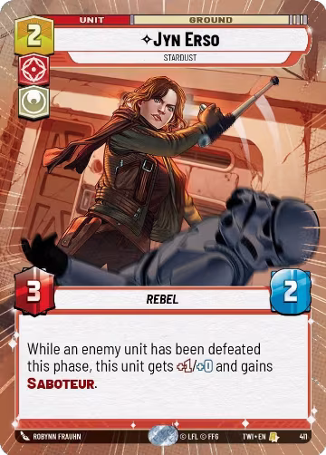 Jyn Erso - Stardust (Hyperspace) (411), Twilight of the Republic — Star Wars card price