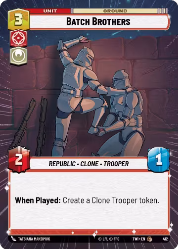 Batch Brothers (Hyperspace) (412), Twilight of the Republic — Star Wars card price