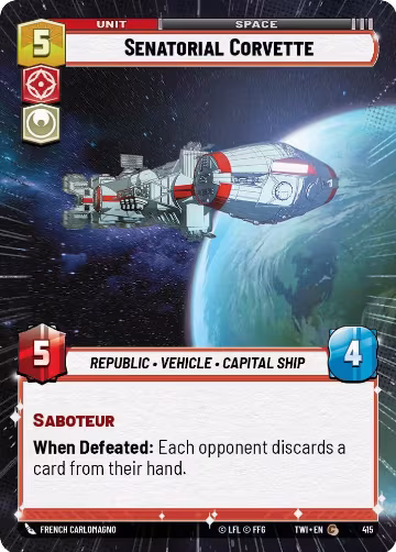 Senatorial Corvette (Hyperspace) (415), Twilight of the Republic — Star Wars card price