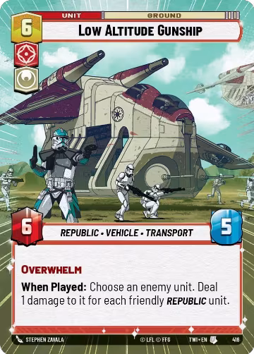 Low Altitude Gunship (Hyperspace) (416), Twilight of the Republic — Star Wars card price