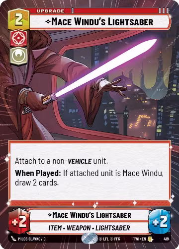 Mace Windu's Lightsaber (Hyperspace) (419), Twilight of the Republic — Star Wars card price