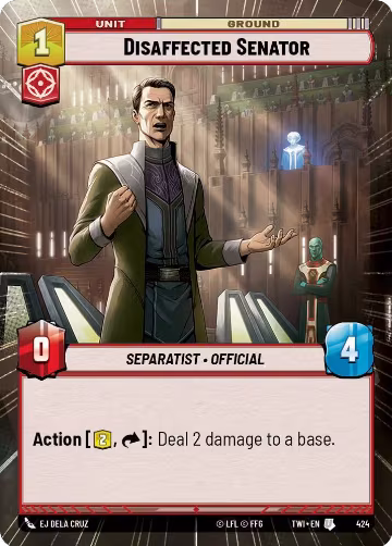 Disaffected Senator (Hyperspace) (424), Twilight of the Republic — Star Wars card price