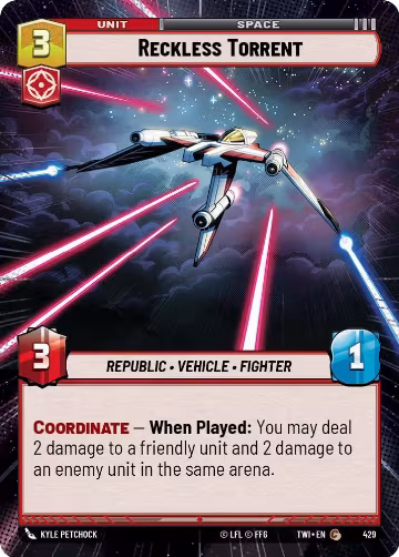 Reckless Torrent (Hyperspace) (429), Twilight of the Republic — Star Wars card price