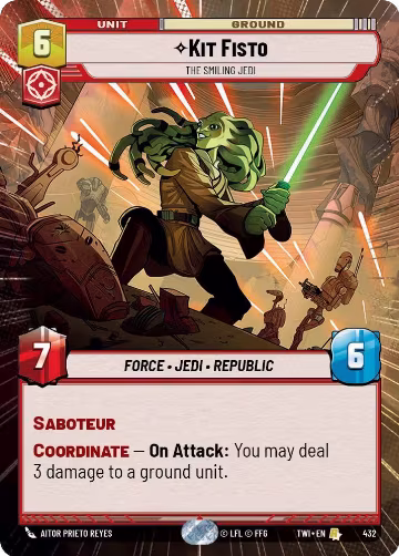 Kit Fisto - The Smiling Jedi (Hyperspace) (432), Twilight of the Republic — Star Wars card price