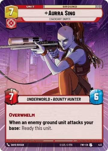 Aurra Sing - Crackshot Sniper (Hyperspace) (433), Twilight of the Republic — Star Wars card price