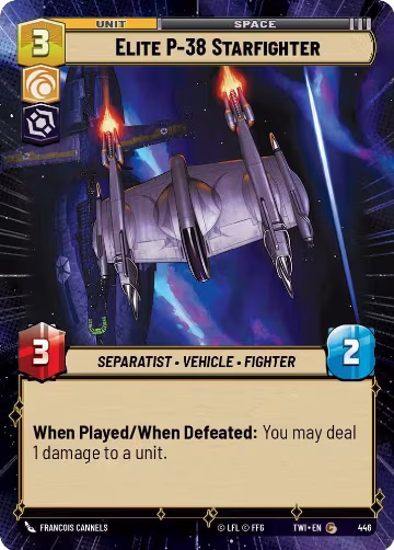 Elite P-38 Starfighter (Hyperspace) (446), Twilight of the Republic — Star Wars card price