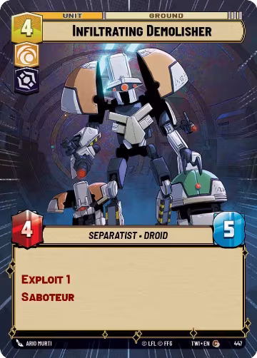 Infiltrating Demolisher (Hyperspace) (447), Twilight of the Republic — Star Wars card price