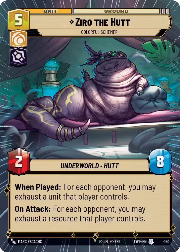 Ziro the Hutt - Colorful Schemer (Hyperspace) (450), Twilight of the Republic — Star Wars card price