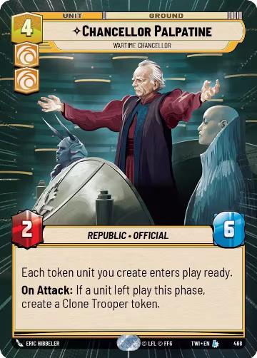 Chancellor Palpatine - Wartime Chancellor (Hyperspace) (468), Twilight of the Republic — Star Wars card price