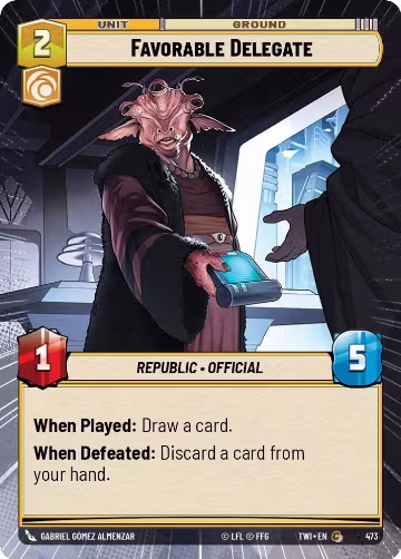 Favorable Delegate (Hyperspace) (473), Twilight of the Republic — Star Wars card price