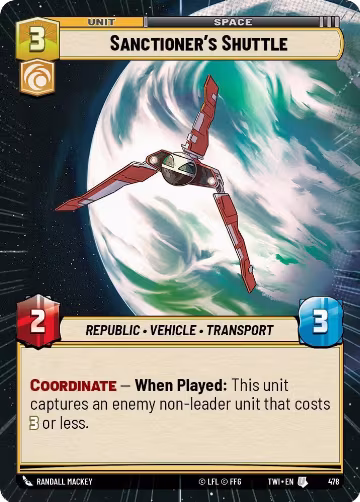 Sanctioner's Shuttle (Hyperspace) (478), Twilight of the Republic — Star Wars card price