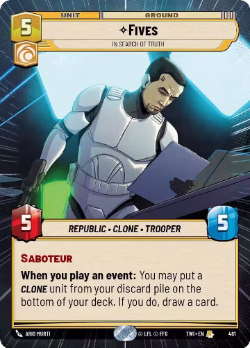 Fives - In Search of Truth (Hyperspace) (481), Twilight of the Republic — Star Wars card price