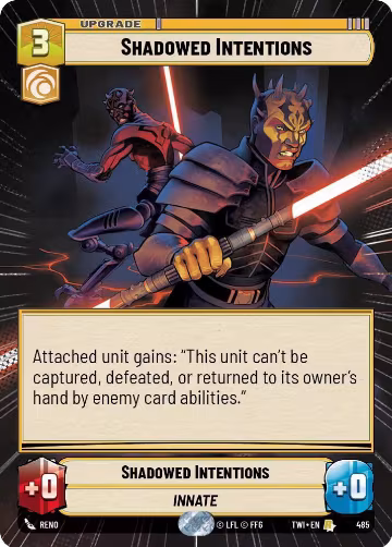 Shadowed Intentions (Hyperspace) (485), Twilight of the Republic — Star Wars card price
