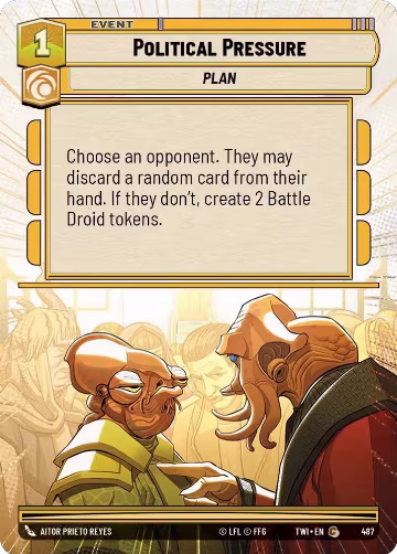 Political Pressure (Hyperspace) (487), Twilight of the Republic — Star Wars card price