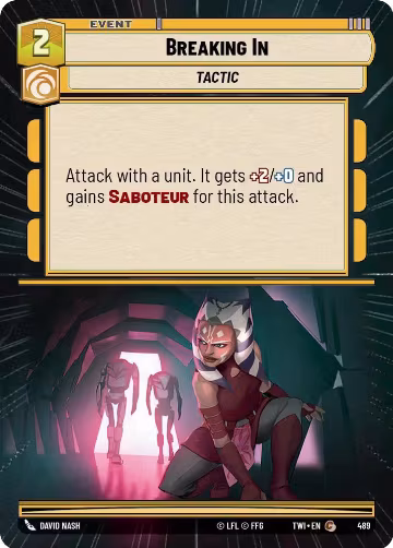 Breaking In (Hyperspace) (489), Twilight of the Republic — Star Wars card price