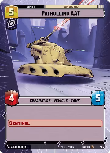 Patrolling AAT (Hyperspace) (495), Twilight of the Republic — Star Wars card price