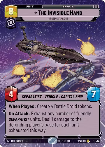 The Invisible Hand - Imposing Flagship (Hyperspace) (497), Twilight of the Republic — Star Wars card price