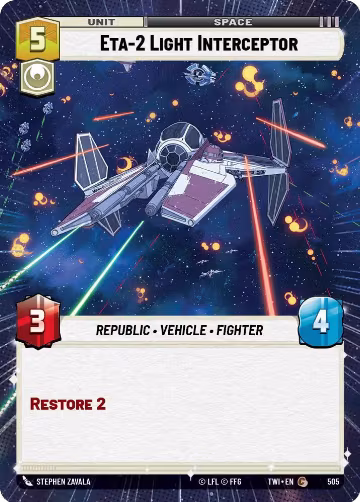 Eta-2 Light Interceptor (Hyperspace) (505), Twilight of the Republic — Star Wars card price