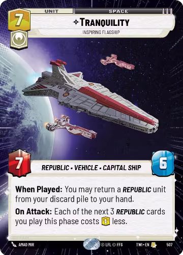 Tranquility - Inspiring Flagship (Hyperspace) (507), Twilight of the Republic — Star Wars card price