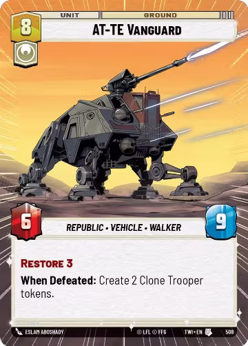AT-TE Vanguard (Hyperspace) (508), Twilight of the Republic — Star Wars card price