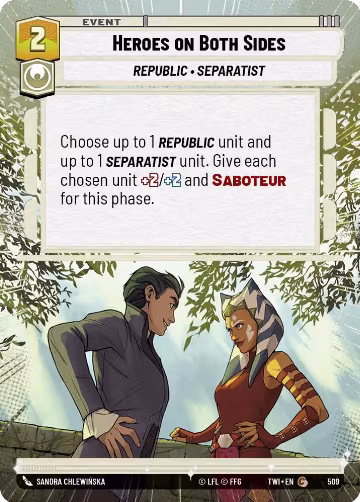 Heroes on Both Sides (Hyperspace) (509), Twilight of the Republic — Star Wars card price