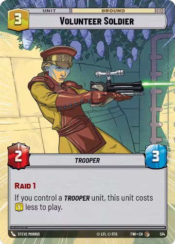 Volunteer Soldier (Hyperspace) (514), Twilight of the Republic — Star Wars card price