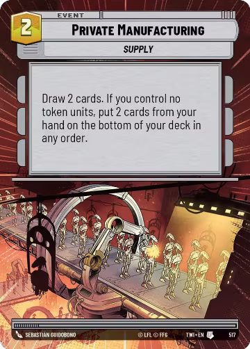 Private Manufacturing (Hyperspace) (517), Twilight of the Republic — Star Wars card price