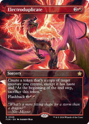Electroduplicate (Borderless) (328), Foundations — Magic card price