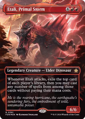 Etali, Primal Storm (Borderless) (Mana Foil) (391), Foundations — Magic card price