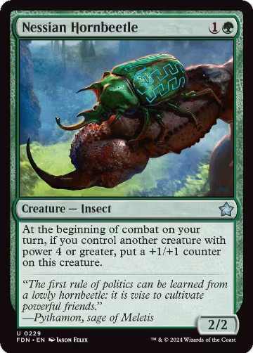 Nessian Hornbeetle (229), Foundations — Magic card price