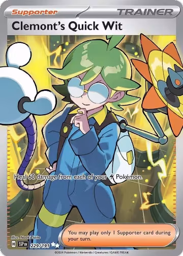 Clemont's Quick Wit - 229/191 (229/191), Surging Sparks — Pokémon card price