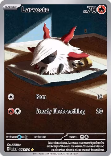 Larvesta - 196/191 (196/191), Surging Sparks — Pokémon card price