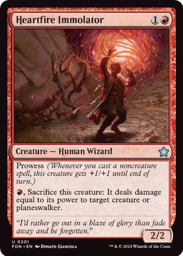 Heartfire Immolator (201), Foundations — Magic card price