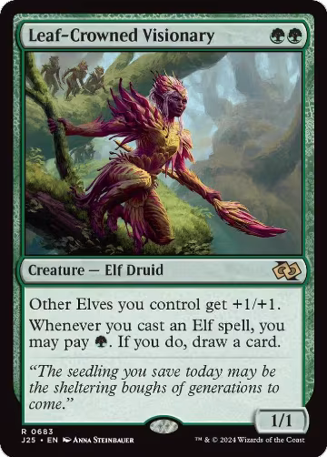 Leaf-Crowned Visionary (683), Foundations Jumpstart — Magic card price