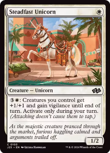 Steadfast Unicorn (103), Foundations Jumpstart — Magic card price