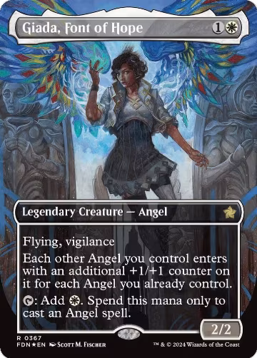 Giada, Font of Hope (Borderless) (Mana Foil) (367), Foundations — Magic card price