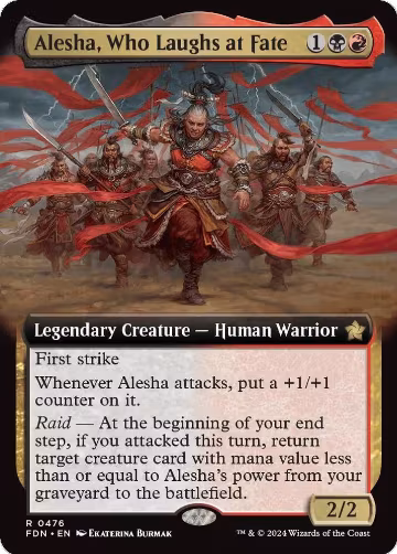 Alesha, Who Laughs at Fate (Extended Art) (476), Foundations — Magic card price
