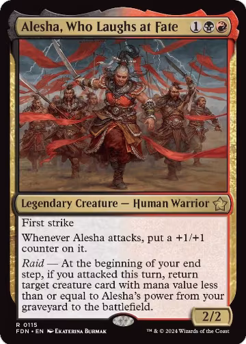 Alesha, Who Laughs at Fate (115), Foundations — Magic card price