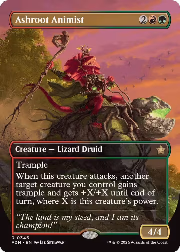 Ashroot Animist (Borderless) (345), Foundations — Magic card price